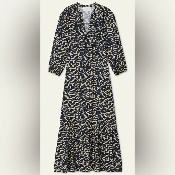 NWT ba&sh navy and Cream Agatha Dress- size 4 - Picture 2 of 6